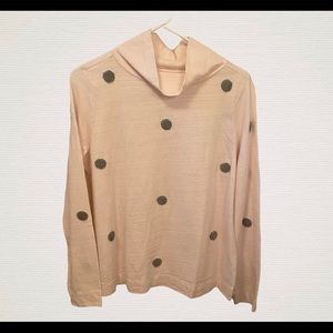 NWT Loft Mock Polka Dot Top
